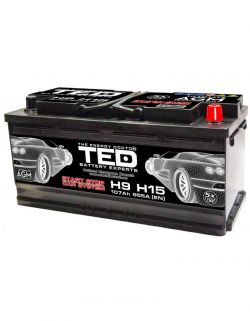 Baterie Auto 12V 107Ah cu Start Stop, Pornire 955A, Dimensiuni 394 x 175 x 190 mm Borna+ Dreapta Ted Electric TED003843