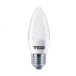 Bec LED E27, 7W lumanare 6400K C37 530lm, TED