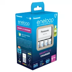 Incarcator Baterii Reincarcabile, Include 4x AA LR6 2000mAh, SMART & QUICK cu Incarcare Individuala in 1.5h, Eneloop K-KJ55MCD40E