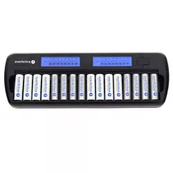 Incarcator Baterii Reincarcabile cu Procesor si Display LCD, Incarcare Individuala Pentru Fiecare Canal AA R6 AAA R3 Ni-Mh, EverActive NC-1600
