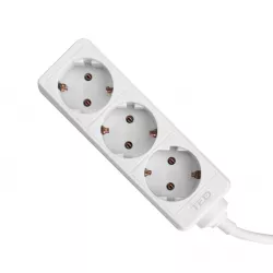 Prelungitor 1.5 metri cu 3 Schuko, Cablu 3x 1mm, Culoare Alb, Putere 3680W 10A, TED Electric TED000569
