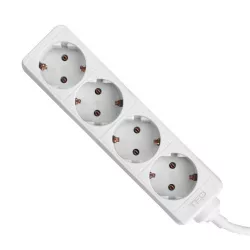 Prelungitor 1.5 metri cu 4 Schuko, Cablu 3x 1mm, Culoare Alb, Putere 2300W 10A, TED Electric TED000583