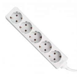 Prelungitor 1.5 metri cu 5 Schuko, Cablu 3x 1.5mm, Culoare Alb, Putere 3680W 16A, TED Electric TED001894