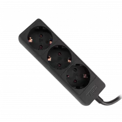Prelungitor 5 metri cu 3 Schuko, Cablu 3x 1.5mm, Culoare Negru, Putere 3680W 16A, TED Electric TED001856
