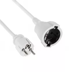 Prelungitor 5 metri cu 1 Schuko, Cablu 3x 1mm, Culoare Alb, Putere 3500W 10A, TED Electric TED004178