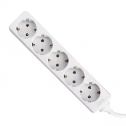Prelungitor 3 metri cu 5 Schuko, Cablu 3x 1.5mm, Culoare Alb, Putere 3680W 16A, TED Electric TED001900