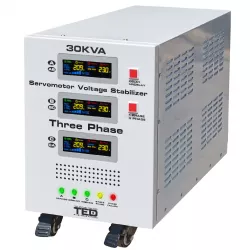Stabilizator trifazat 225V-450V 24KW cu ServoMotor si sinusoidala pura + ecran LCD cu valorile tensiunii, TED Electric TED000156