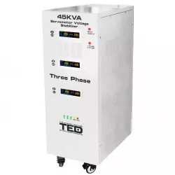 Stabilizator trifazat 242V-520V 36KW cu ServoMotor si sinusoidala pura + ecran LCD cu valorile tensiunii, TED Electric TED000170