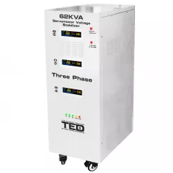 Stabilizator trifazat 242V-520V 48KW cu ServoMotor si sinusoidala pura + ecran LCD cu valorile tensiunii, TED Electric TED000217