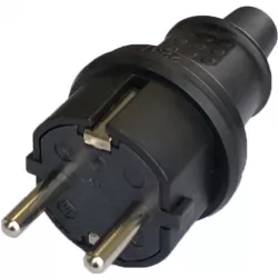 Stecher schuko cauciucat negru cu manson Odo IP40 SPN3107 (25)