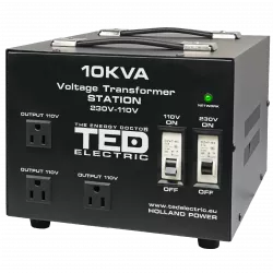 Transformator de tensiune, Convertor de la 220V la 110V si Reversibil 10KVA  8000W cu Carcasa si Regleta, TED Electric TED000231