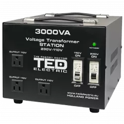 Transformator de tensiune, Convertor de la 220V la 110V si Reversibil 3000VA 2400W cu Carcasa si Regleta, TED Electric TED000248