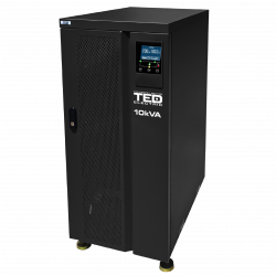 UPS 10KVA 9000W Online cu Dubla Conversie Trifazat Monofazat 3/1, Management si Ecran LCD, Utilizeaza 16x Acumulator 12V 9Ah, TED Electric TED001993