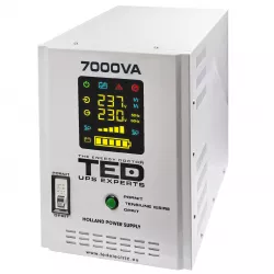 UPS Pentru Centrala, Sursa Curent Centrala 7000VA 5000W cu Ecran LCD si Sinusoidala Pura, Utilizeaza 4x Baterie 12V, Ted Electric TED001696