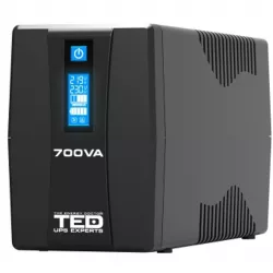 UPS RESIGILAT 700VA 400W cu Stabilizator si Management, 2x Schuko, Ecran LCD si Acumulator 12V 7Ah, TED Electric