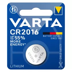Baterie Litiu 3V CR2016 90mAh, Dimensiuni 20 x 1.6 mm Varta Blister 1