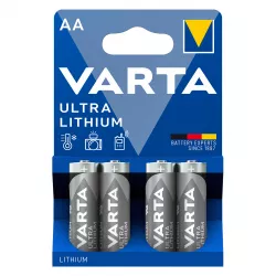 Baterie Litiu 1.5V AA LR6, Dimensiuni 14.5 x 50.5 mm Varta Blister 4