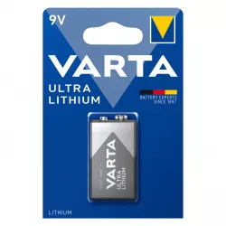Baterie Litiu 9V 6LR61 6F22 100mAh, Dimensiuni 48.5 x 17.5 x 25.3 mm Varta Blister 1