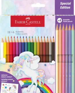 CREIOANE COLORATE 18+6 CULORI UNICORNI FABER-CASTELL