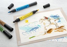 PITT ARTIST PEN DUAL MARKER ROZ PURPURIU MEDIU 125 FABER-CASTELL