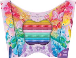 SET CADOU 20 CREIOANE COLORATE SPARKLE BUTTERFLY FABER-CASTELL