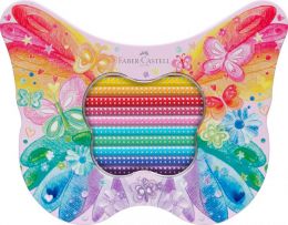 SET CADOU 20 CREIOANE COLORATE SPARKLE BUTTERFLY FABER-CASTELL