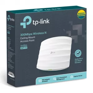 ACCESS POINT TP-LINK wireless 300Mbps, port 10/100Mbps, 2 antene interne, pasiv PoE, montare pe tavan, "EAP110" (include TV 1.75lei)