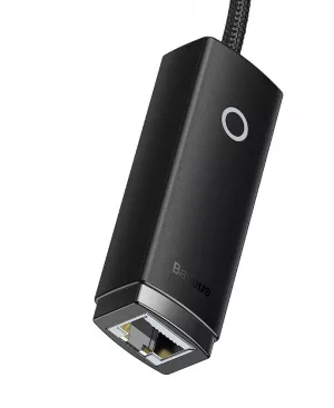 ADAPTOR RETEA Baseus Lite, USB 2.0 to RJ-45 10/100 Mbps Adapter, LED, negru "WKQX000001" (include TV 0.18lei) - 6932172606022