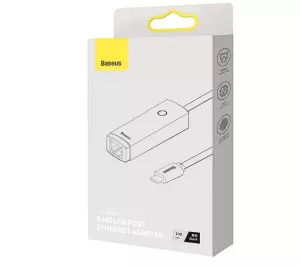 ADAPTOR RETEA Baseus Lite, USB Type-C to RJ-45 10/100 Mbps Adapter, LED, negru "WKQX000201" (include TV 0.18lei) - 6932172606084