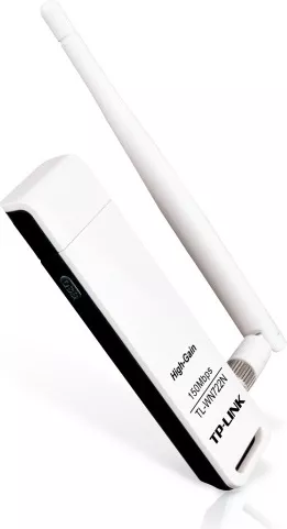 ADAPTOR RETEA TP-LINK , extern wireless 2.4 GHz, USB 2.0, port, 150 Mbps, antena externa detasabila x 1, "TL-WN722N" (include TV 0.18lei)