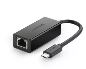 ADAPTOR RETEA Ugreen, "30287" extern, USB Type-C (T) la port 10/100 Mbps  RJ-45, negru "30287" (include TV 0.18lei) - 6957303832873