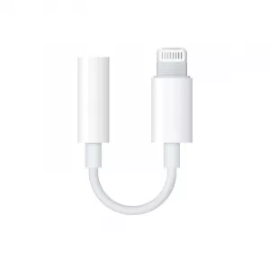 Adaptor USB smartphone Apple, Lightning (T) la Jack 3.5 mm (M), cauciuc, alb, "mmx62zm/a" (include TV 0.06 lei)