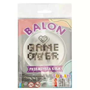 Balon transparent 45 cm - Game Over - TUBAN