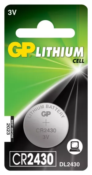 Baterie GP Batteries, butoni (CR2430) 3V lithium, blister 1 buc. "GPCR2430-2CPU1" "GPPBL2430052" - 945242 (include TV 0.01 lei)