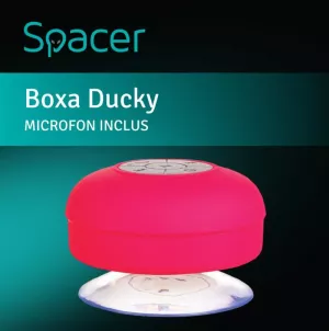 BOXA SPACER portabila bluetooth, DUCKY-RED, RMS:  3W, control volum, acumulator 300mAh, microfon incorporat, timp de funct. pana la 4 ore, distanta max. 10m, incarcare USB, ROSU, "SPB-DUCKY-RED" 43501770 (include TV 0.18lei)
