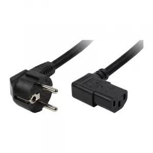 Cablu alimentare, Schuko-C13, black, 2,00m, conector 90 grade, Loglink "CP103"