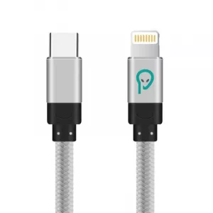 CABLU alimentare si date SPACER, pt. smartphone, USB Type-C (T) la Iphone Lightning (T), braided, retail pack, 1.8m, silver "SPDC-LIGHT-TYPEC-BRD-SL-1.8" (include TV 0.06 lei)