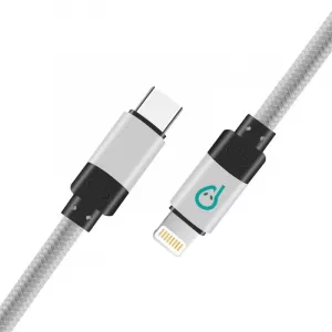 CABLU alimentare si date SPACER, pt. smartphone, USB Type-C (T) la Iphone Lightning (T), braided, retail pack, 1m, silver "SPDC-LIGHT-TYPEC-BRD-SL-1.0" (include TV 0.06 lei)
