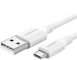 CABLU alimentare si date Ugreen, "US289", Fast Charging Data Cable pt. smartphone, USB la Micro-USB, nickel plating, PVC, 1m, alb "60141" (include TV 0.06 lei) -6957303861415