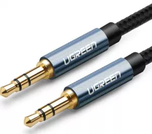 CABLU audio Ugreen, "AV112" stereo (3.5 mm jack T/T), conectori auriti, 1m, braided, albastru "60179" (include TV 0.18lei) - 6957303861798