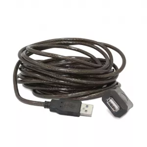CABLU USB GEMBIRD prelungitor, USB 2.0 (T) la USB 2.0 (M), 5m, activ (permite folosirea unui cablu USB lung), black "UAE-01-5M" (include TV 0.8lei)