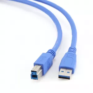 CABLU USB GEMBIRD pt. imprimanta, USB 3.0 (T) la USB 3.0 Type-B (T), 0.5m, conectori auriti, albastru, "CCP-USB3-AMBM-0.5M" (include TV 0.06 lei)