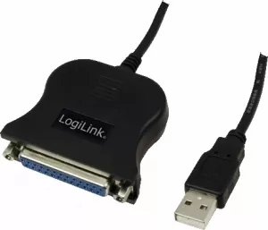 CABLU USB LOGILINK adaptor, USB 2.0 (T) la Paralel (D-Sub 25-pin), 1.5m, conecteaza port USB cu imprimanta cu port paralel, negru, "UA0054A" (include TV 0.18lei)
