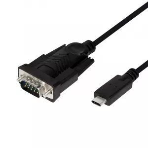 CABLU USB LOGILINK adaptor, USB 2.0 Type-C (T) la Serial DB9M (9-pin)(RS232)(T), 1.2m, negru, "AU0051" (include TV 0.06 lei)