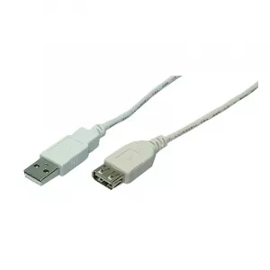 CABLU USB LOGILINK prelungitor, USB 2.0 (T) la USB 2.0 (M), 3m, gri, "CU0011" (include TV 0.06 lei)