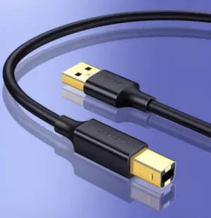 CABLU USB Ugreen pt. imprimanta, "US135" USB 2.0 (T) la USB 2.0 Type-B (T), 1m, conectori auriti, negru, "20846" (include TV 0.06 lei) - 6957303828463
