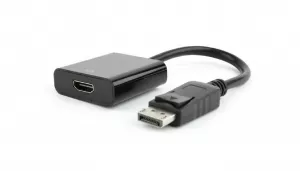 CABLU video GEMBIRD, adaptor DisplayPort (T) la HDMI (M), 10cm, rezolutie maxima Full HD (1920 x 1080) la 60Hz, negru, "AB-DPM-HDMIF-002" (include TV 0.06 lei)