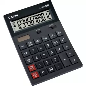 Calculator de birou CANON, AS-1200, ecran 12 digiti, alimentare solara si baterie, negru, "BE4599B001AA" (include TV 0.18lei)