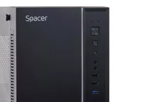 CARCASA  SPACER - gaming, Middle Tower, ATX, "STRIKE", fara sursa, sticla securizata, USB 2.0 x 2, USB 3.0 x 1, PSU shroud, black "SPCS-GC-STRIKE"
