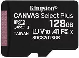 CARD MicroSD KINGSTON, 128 GB, microSDXC, clasa 10, standard UHS-I U1, "SDCS2/128GBSP" (include TV 0.03 lei)